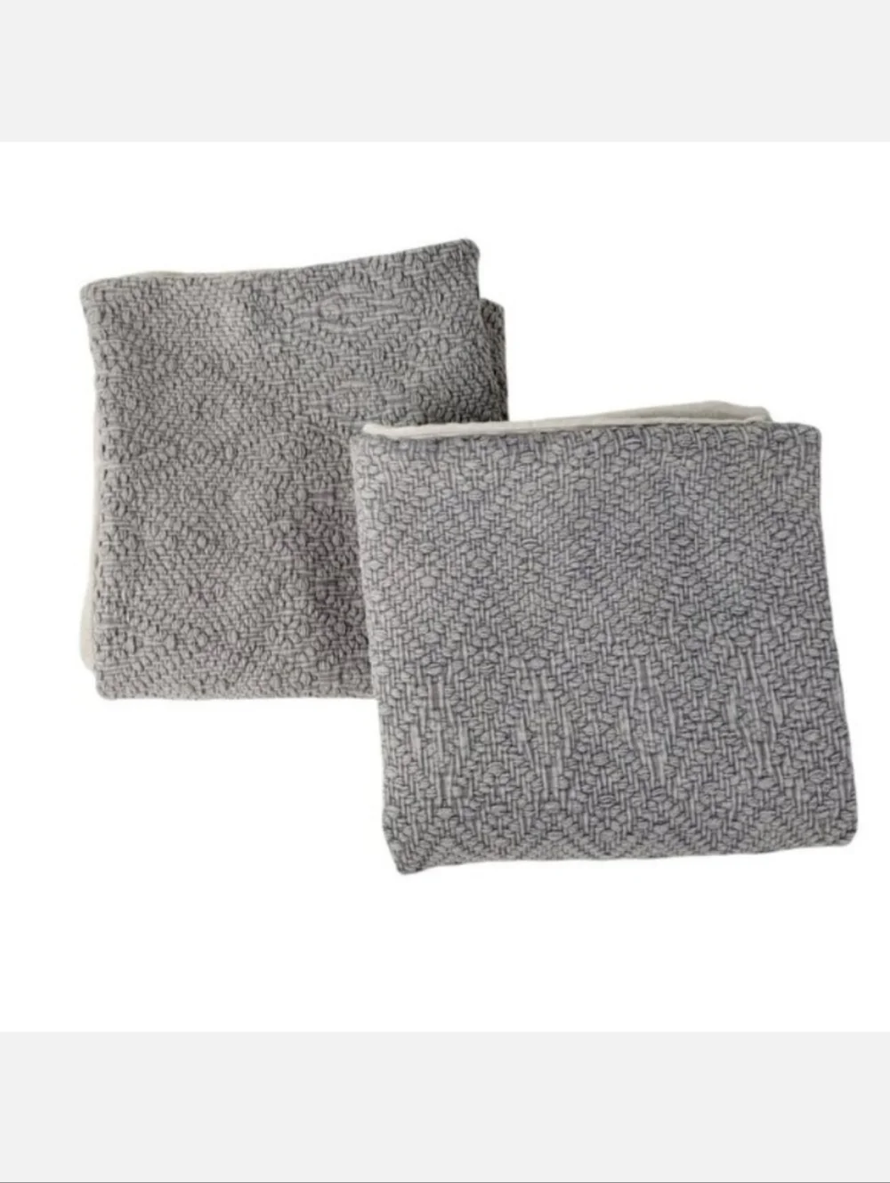 Pottery Barn Pair Washed Diamond Pillow Covers 20x20